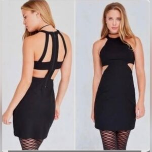 Silence + Noise Elegant Black Cut-Out Mini Dress Size L